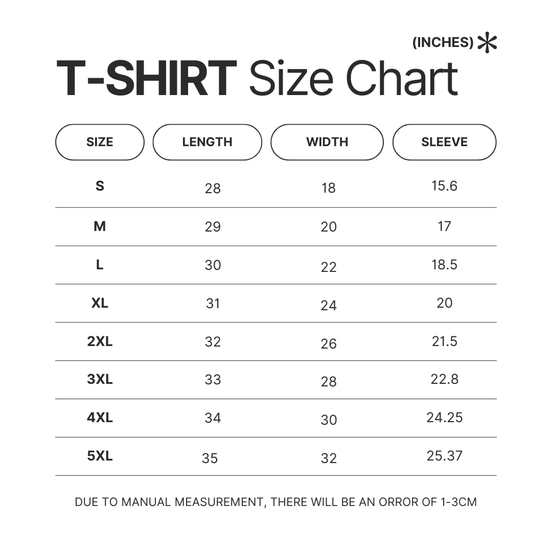 T shirt Size Chart - Grey's Anatomy Merch