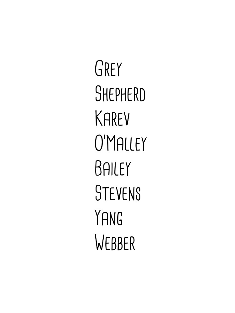 Grey's Names Throw Pillow - Image 2