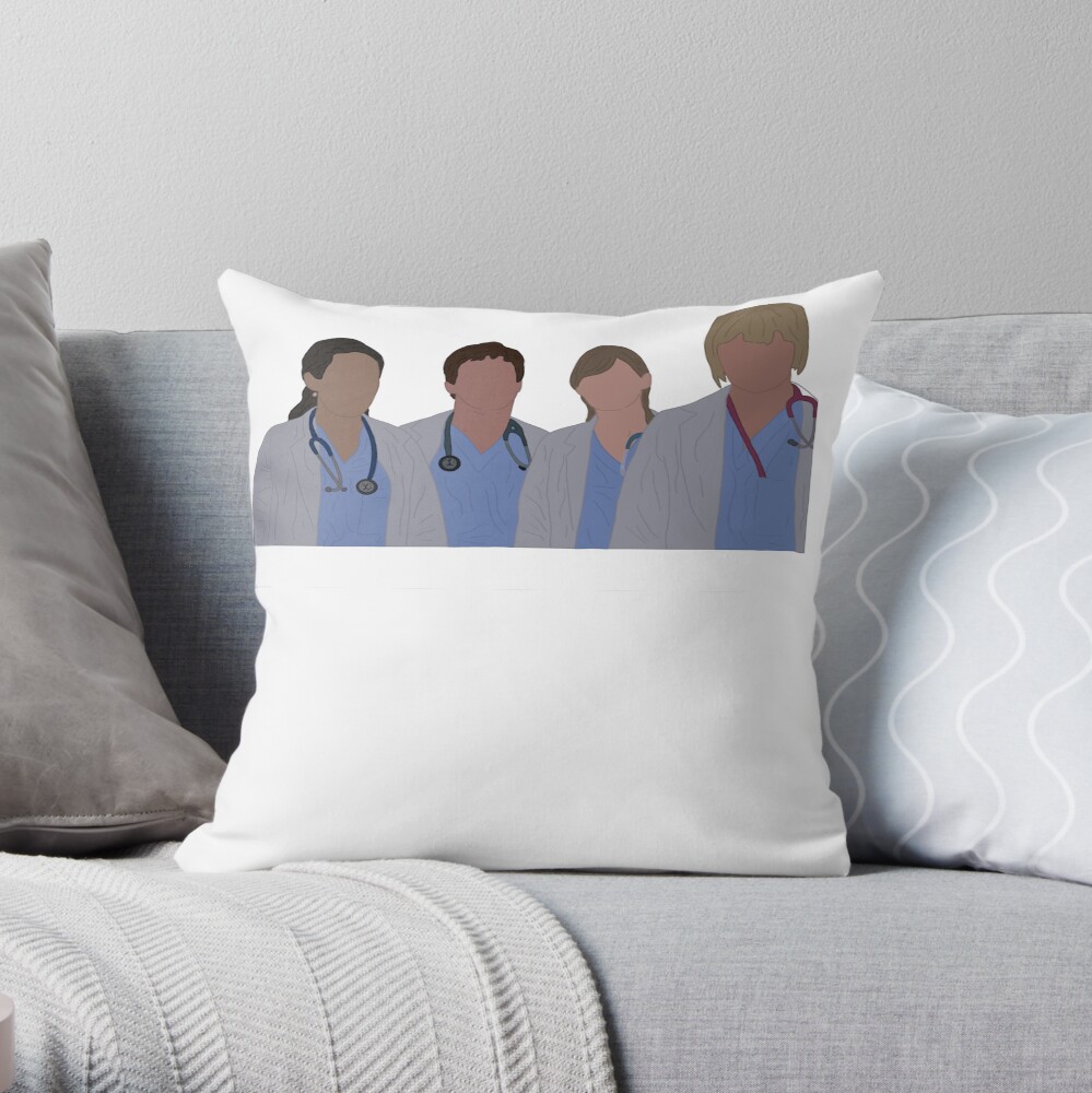 Grey's Season 1 Interns Throw Pillow